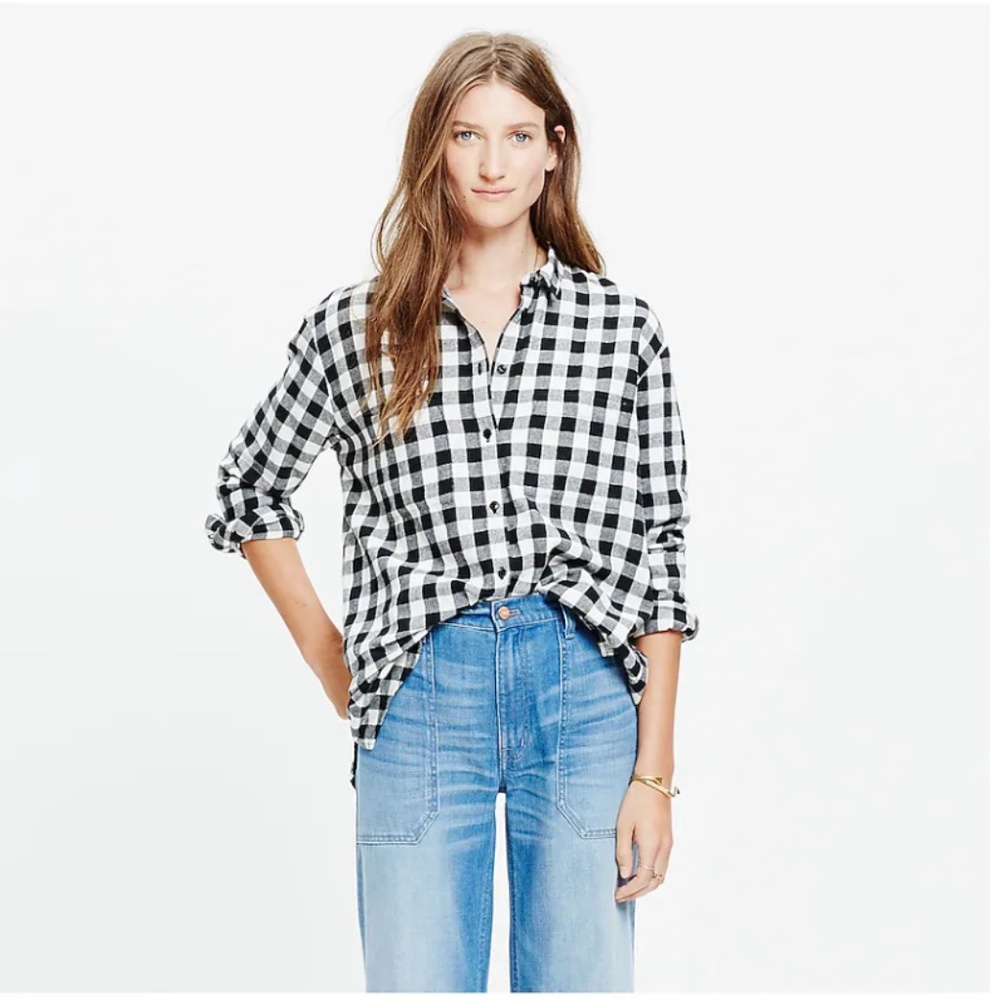 Flannel Oversized Boyshirt in Buffalo Check